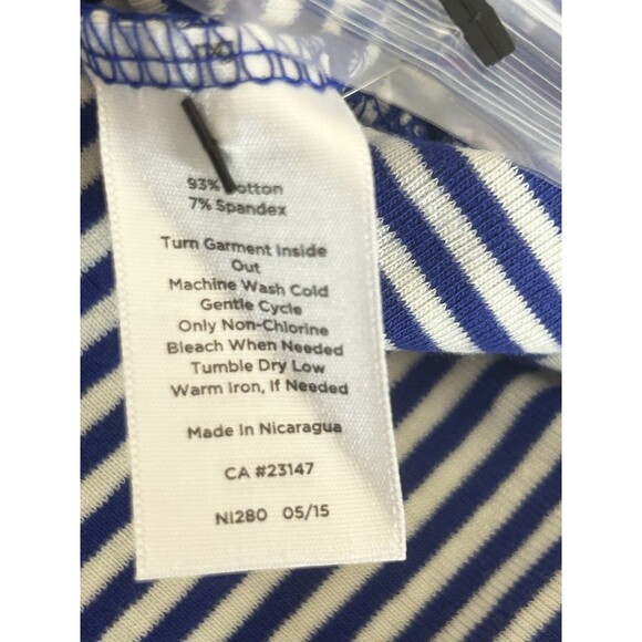 Talbots Womens 2X Longsleeve Blue Striped Button Accent Cuffs Top NWT - Picture 6 of 10